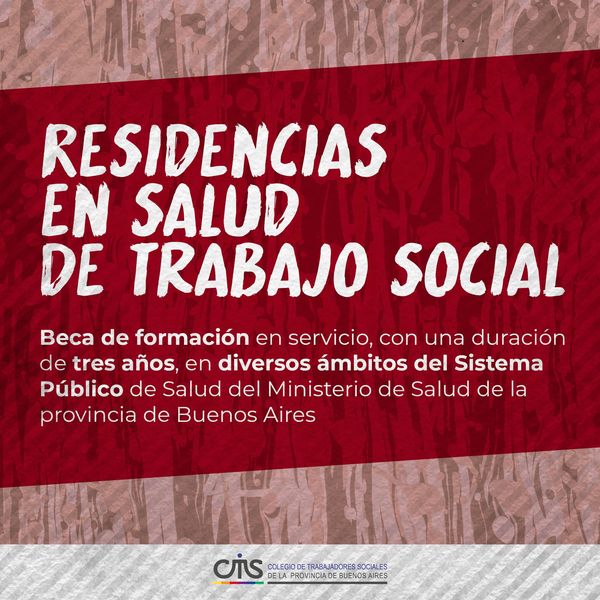 Trabajo social: abrió preinscripción online para participar del concurso unificado para las residencias en salud